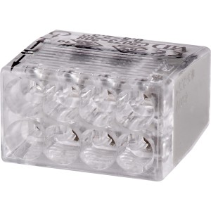 Transparente 8-polige Steckklemme für Drähte von 0,5-2,5 mm, 15er-Set.