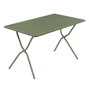 Moosgrüner Lafuma Balkontisch Balcony, 120x70 cm, klappbar, mit Stahlgestell für Garten und Terrasse.