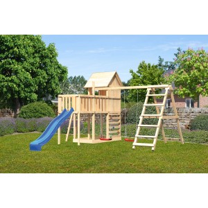 Karibu Stelzenhaus Frieda D.schaukel Kletterg. Plattform Kletterw. Rutsche Blau