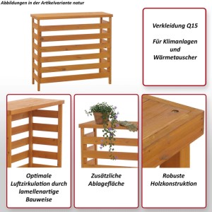 MCW Verkleidung für Klimaanlage/Wärmetauscher, Holz, anthrazit-grau, 78x84x32cm