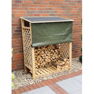 Promadino Kaminholzregal Speyer Natur mit Wetterschutz