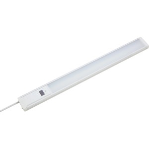 Weiße LED-Unterbauleuchte aus Aluminium und Kunststoff, 45,5 cm lang, für Küchen und Arbeitsbereiche.