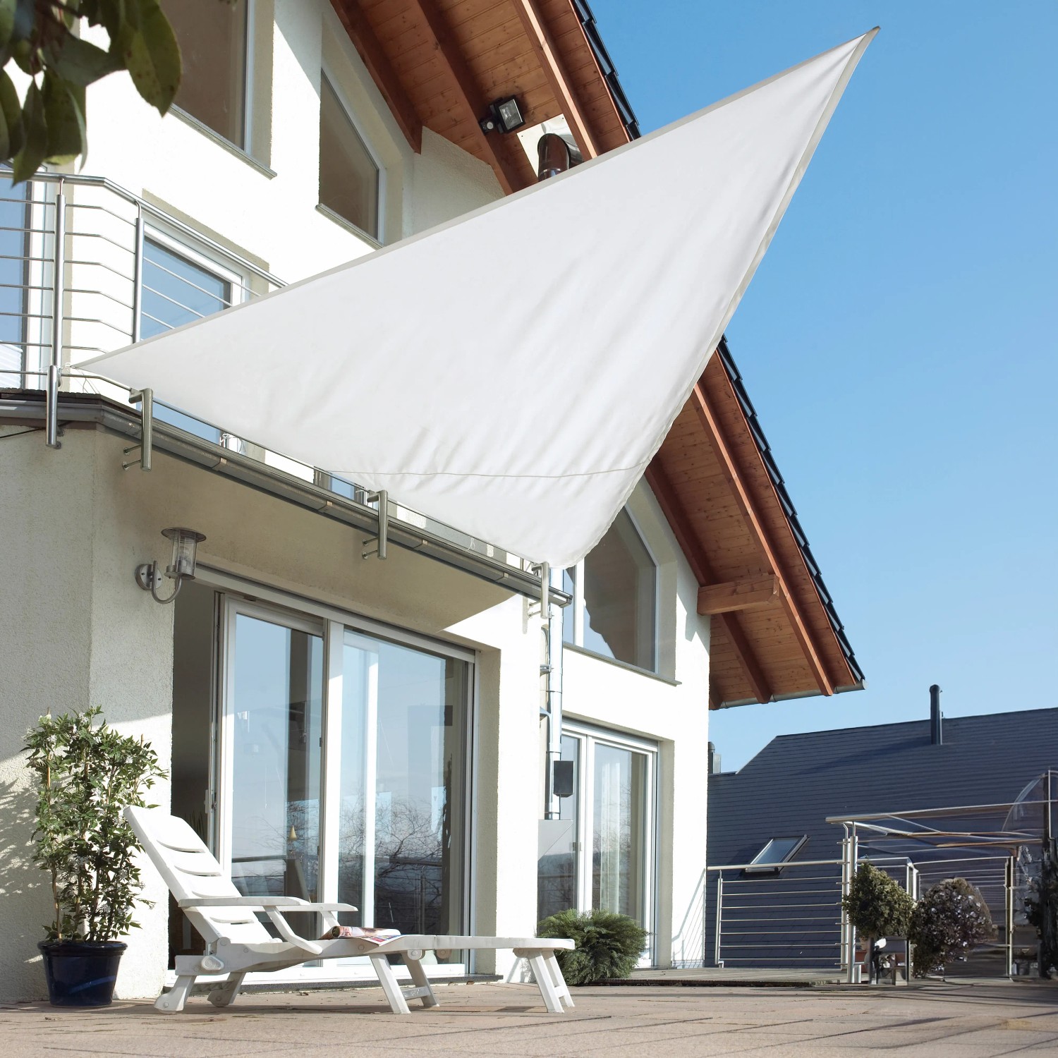Sonnensegel dreieckig Wei 360 cm x 360 cm x 500 cm kaufen bei OBI