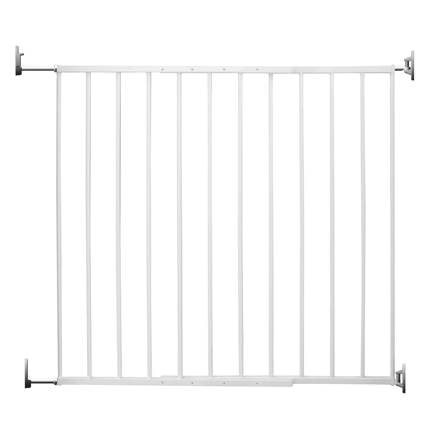 Weißes Schraubgitter Simple-Lock für Tür oder Treppe, variabel einstellbar.