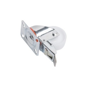 Lenkrolle mit Polyamidrad, Ø 80mm, mit Feststeller, Traglast 150kg.