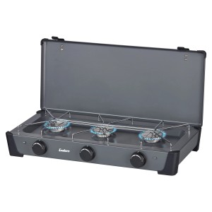 Enders Campingkocher Bondy 3Z mit drei Brennern und geöffnetem Deckel. Camping & Zubehör.