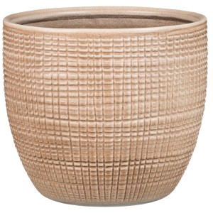 Scheurich Übertopf 866 Canela, Ø 22 cm, aus Keramik mit Textur für den Innenbereich.