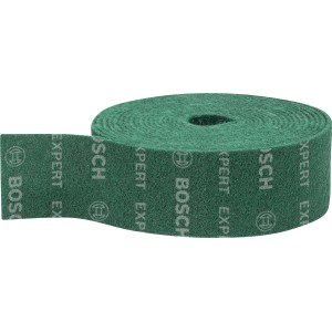Bosch Expert Vliesrolle N880, 100mm x 10m, fein. Schleifmittelrolle in Grün mit Bosch Logo.