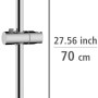 Wenko Duschstange Chrom, 70cm, zur Wandmontage ohne Bohren, mit verstellbarem Brausehalter.