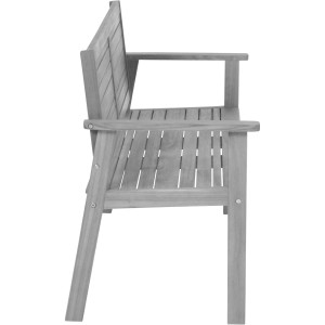 Graue Greemotion Gartenbank Maui, 2-Sitzer aus Akazienholz (FSC®), Seitenansicht.