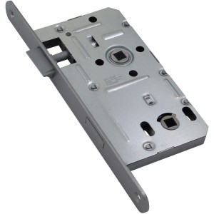 Einsteckschloss für WC-Türen, geeignet für Drehknaufverchlüsse links und rechts.