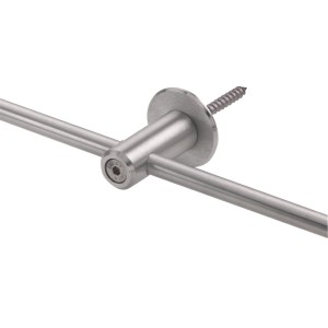 Rundstabhalter V2A für Fenstermontage, Edelstahl, mit Schraube.