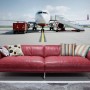 Komar Vlies Fototapete Runway mit Flugzeugmotiv, 350x250cm.