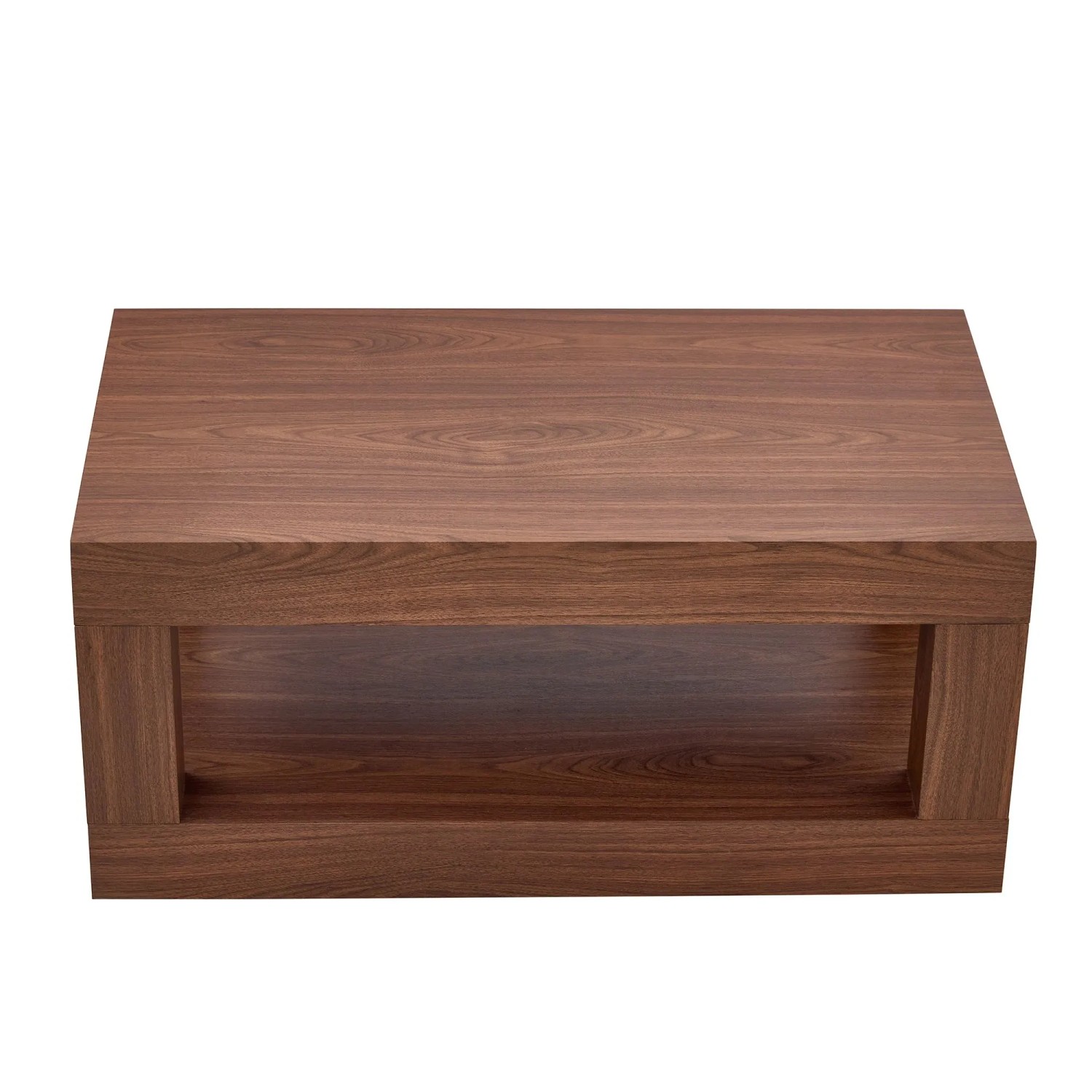 okwish Couchtisch mit MDF Doppelschicht Wohnzimmer Lager Regal 93x53x45cm Walnuss_9