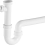 Weißer Röhrensiphon 44,8 mm (G 1 1/2) für Spüle, aus Kunststoff.