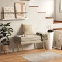 Beige HOMCOM Polsterbank mit Stauraum, Samtoptik und goldenen Beinen. Ideal als Hocker oder Sitzbank im Wohnbereich.