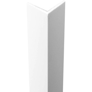 Weißes, ungleichschenkliges Arcansas Winkelprofil aus PVC, 50x1000 mm.