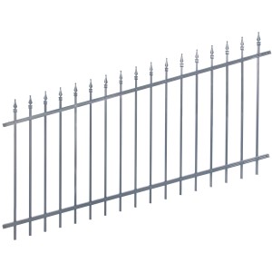 Verstellbares Zaunfeld Chaussee, 200x100 cm, Alu Anthrazit, für Gartenzäune.