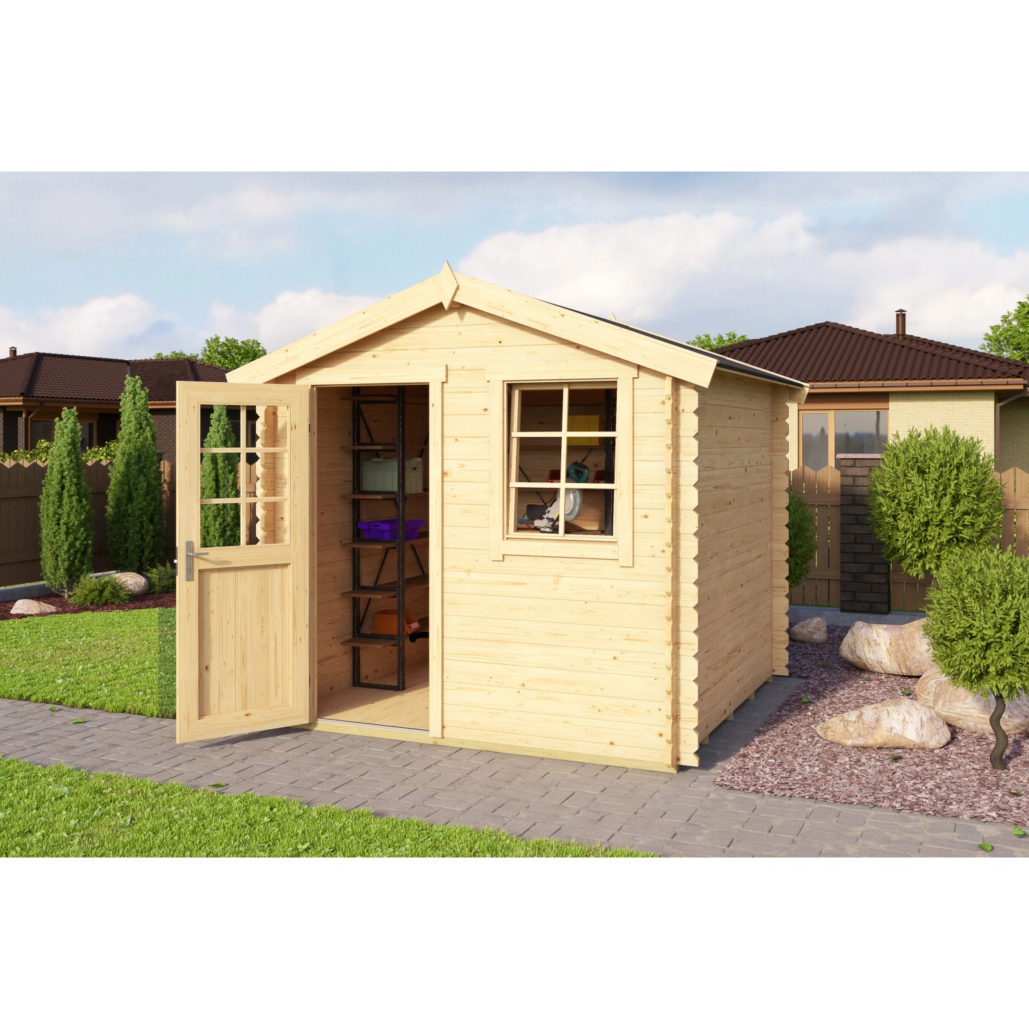 Lasita HolzGartenhaus Wels 2 Natur 263,7 cm x 250 cm kaufen bei OBI