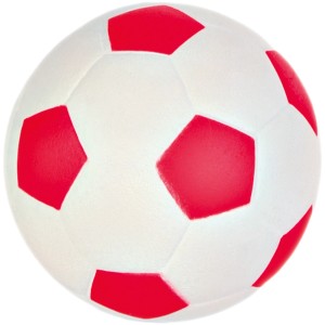 Jollypaw Ball aus Moosgummi, ø 9cm, rot-weiß, für Hunde.