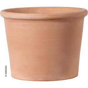 Deroma Zylinder Bordato Pflanztopf, 23 cm, Terrakotta, weiß.