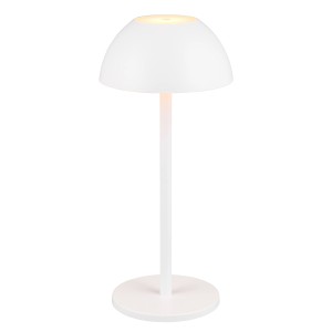 Weiße Reality LED-Tischleuchte Ricardo, dimmbar, Ø 13,5 cm.