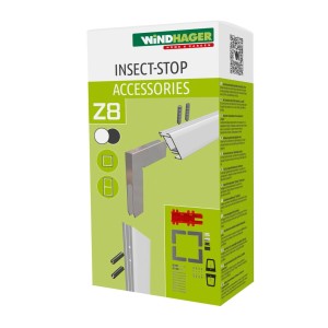 Windhager Insect-Stop Expert Alu Gehrungsecke für Insektenschutztür, innenliegend.