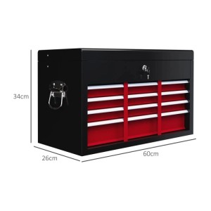 HOMCOM Werkzeugkasten Werkzeugkoffer Stahl Rot 60L x 26B x 34H cm