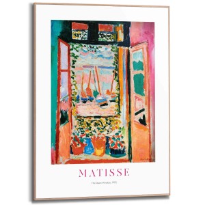 Gerahmtes Matisse Bild "Fenster" 70x50cm, mehrfarbig. Wandbild für Wohnzimmer.