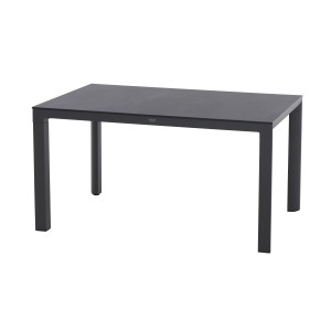 Rechteckiger, anthrazitfarbener Siena Garden Gartentisch Silva aus Ferrostone, 90x137,5 cm.