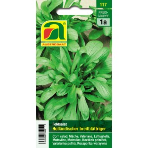 Saatgutpackung Austrosaat Feldsalat Holländischer breitblättriger, ideal für den Herbstanbau.