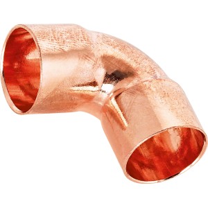 Kupfer Löt-Winkel Ø 18mm, 90 Grad Bogen für Kupferrohr Installation.