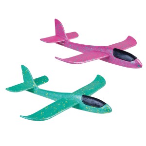 Happy People Gleitflugzeuge in Grün und Pink, 36x37cm, für Spiel & Spaß im Freien.