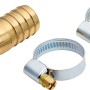 Schlauchverbinder Ø 19 mm (3/4) aus Messing mit zwei Schlauchschellen für die Schlauchreparatur.