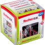Verpackung Fischer Dübel DuoPower 6x50 mm mit Schrauben. Universaldübel für sicheren Halt in vielen Baustoffen.