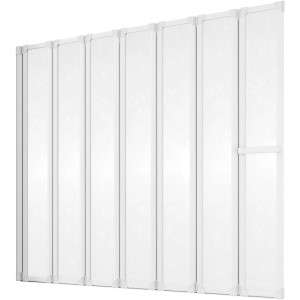 Schulte Badewannenaufsatz, 7-teilig, weiß, mit Handtuchhalter, 159x140 cm.