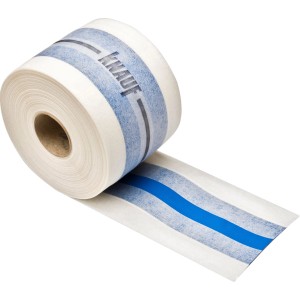 Knauf Flächendichtband, 12cm breit, als Rollenware mit blauem Streifen.