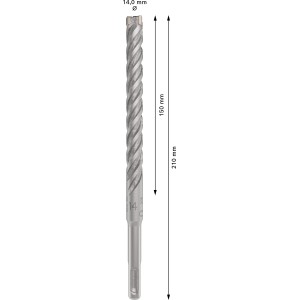 Bosch Hammerbohrer SDS Plus-5x, Ø 14 mm, Länge 210 mm. Geeignet für Bohrhammer.