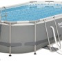 Bestway Stahlrahmenpool-Set Power Steel, oval, 427x250x100 cm mit Leiter und Filterpumpe.
