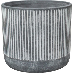 Übertopf Ø 14 cm x 14 cm Keramik Grau-Weiß Design 2