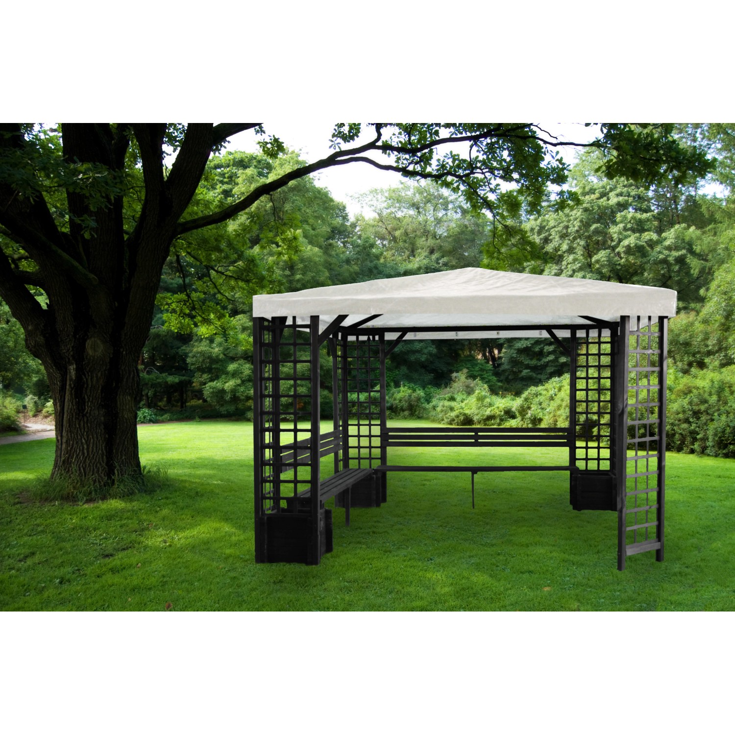 Pavillon Mindelheim Anthrazit mit weißem Dach kaufen bei OBI
