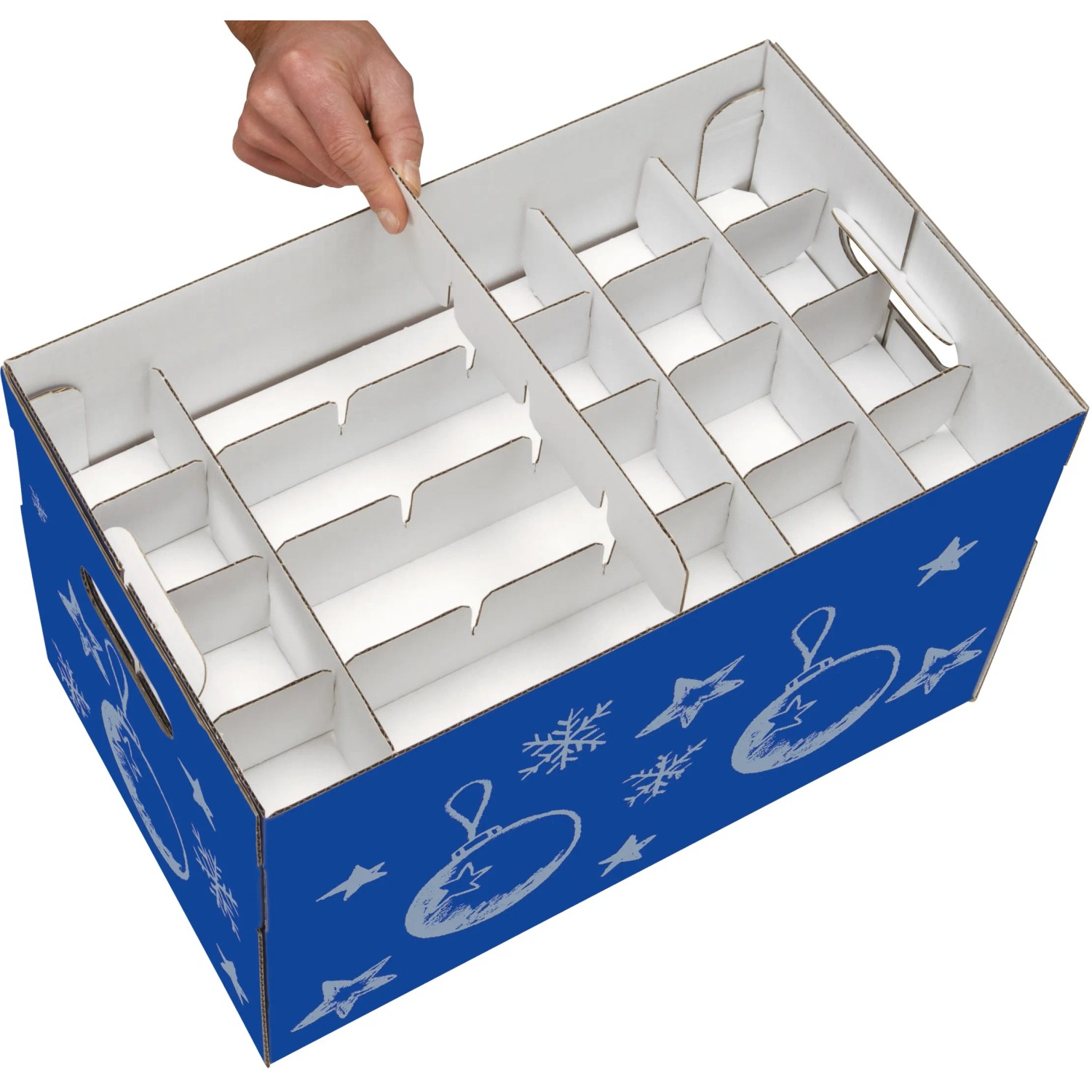 Nips Christmas-Aufbewahrungsbox Blau/Silber 27,5 cm x 46,5 cm x 29,5 cm  FSC kaufen bei OBI