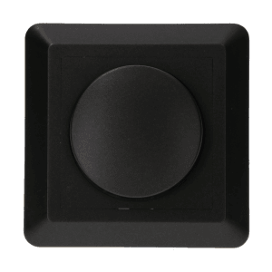 Schwarzer LED`s light Drehschalter Abdeckrahmen, Detailaufnahme.