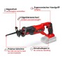 Einhell Akku-Universalsäge TE-AP 18 Li-Solo: Rote Säbelsäge mit Sägeblatt. Kompatibel mit Power X-Change Akkus.