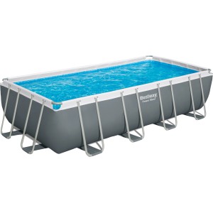 Bestway Stahlrahmenpool-Set PowerSteel, 549x274x122cm, grau, mit Sandfilteranlage.