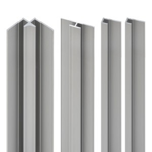 Schulte ExpressPlus DecoDesign Profilset Alu Natur, bestehend aus Eck-, Flächen- und Endprofilen.