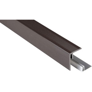 Kovalex WPC Seitenabschluss in Graubraun, 4,7x6,2x250cm für Terrassendielen.