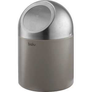 baliv Kosmetikeimer 1,25 l in Taupe mit Schwingdeckel aus Edelstahl.