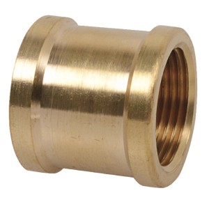 Kirchhoff Doppelmuffe, 24,2 mm (3/4 IG), blank, aus Messing für Gewindefittings.