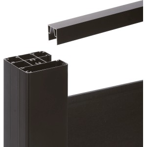 Anthrazitfarbenes Start- und Endprofil (177 cm) für WPC-Steckzaunsystem, Zubehör für Zaunbau.